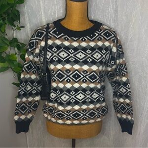 Black and brown geometric patterned sweater